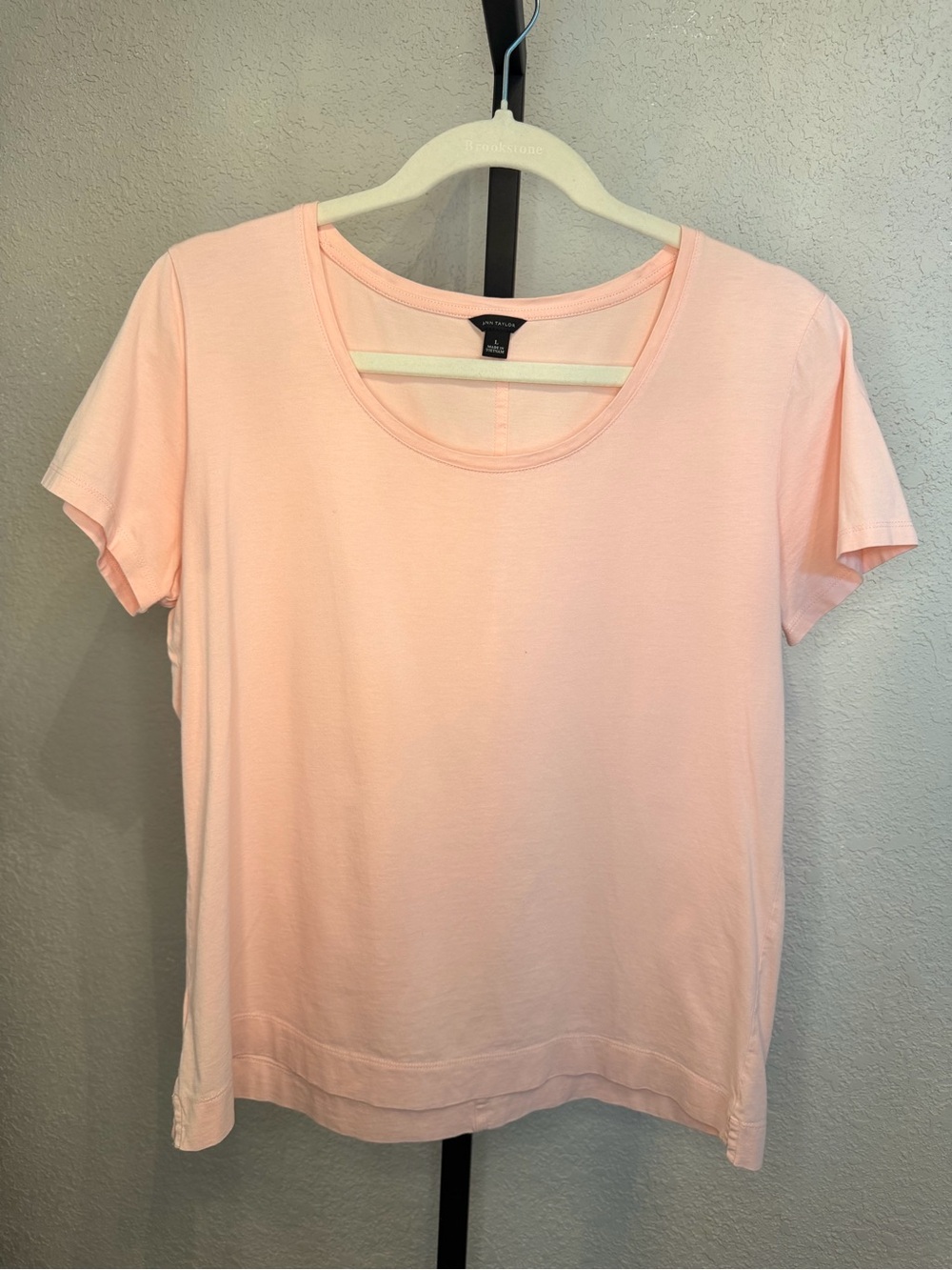 Ann Taylor Pima Cotton Scoop Neck Tee - Light Pink